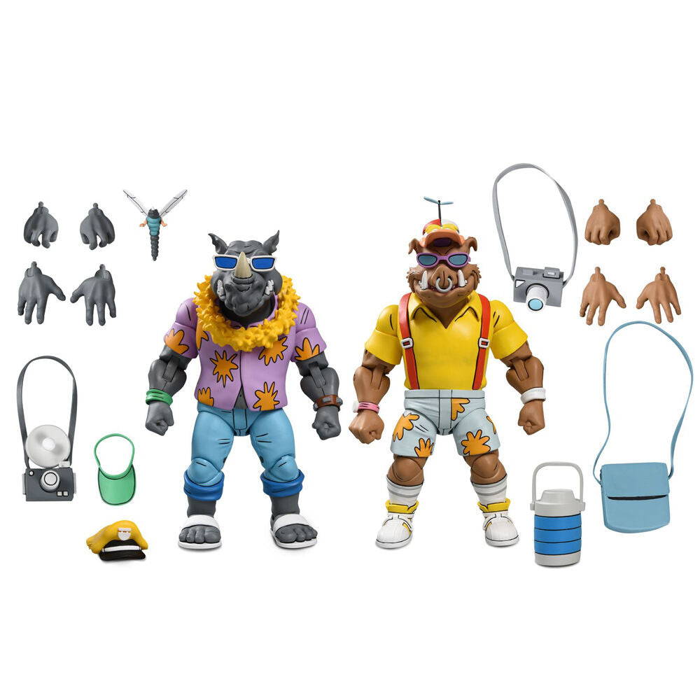 Ninja Turtles Teenage Mutant Vacation Bebop & Rocksteady Pack - 2 Figurer 18cm