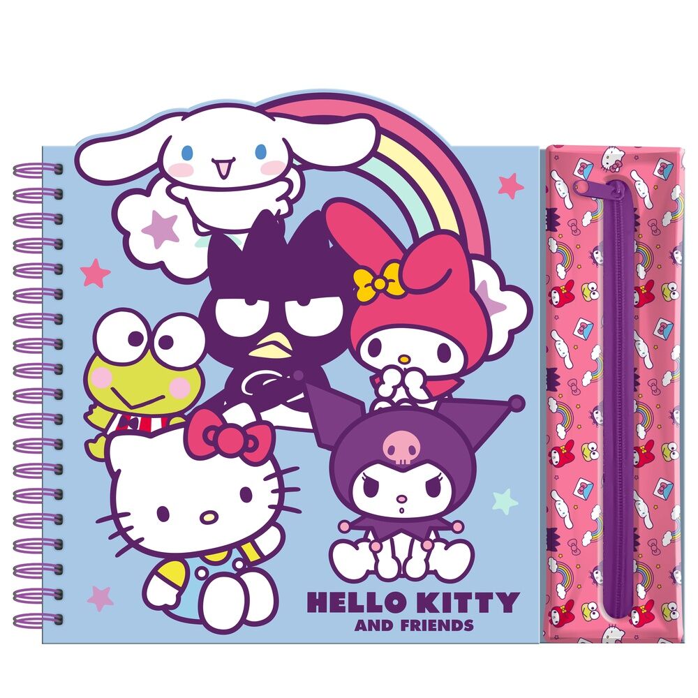 Hello Kitty och Vänner Aktivitetsskrivbok med Avtagbart Fodral