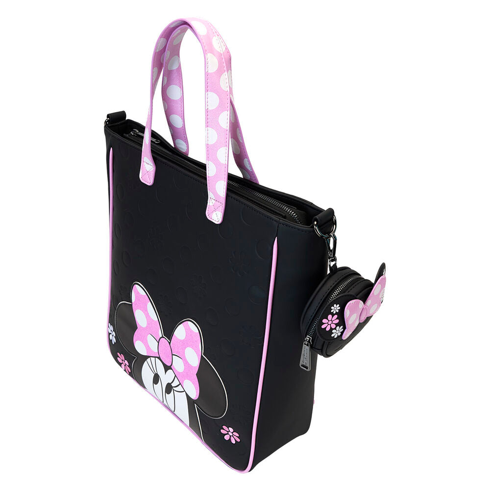 Loungefly Disney Minnie Floral Rock the Dots Tote Bag med Myntväska