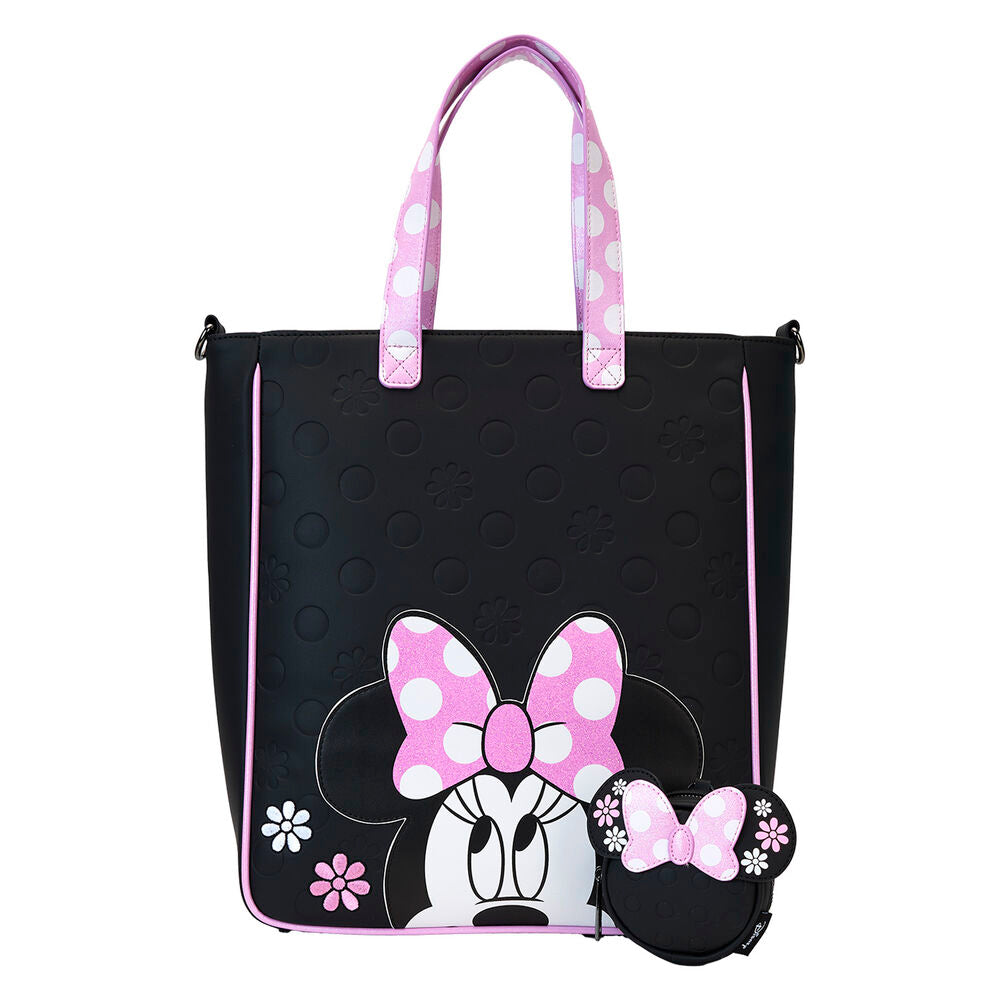 Loungefly Disney Minnie Floral Rock the Dots Tote Bag med Myntväska