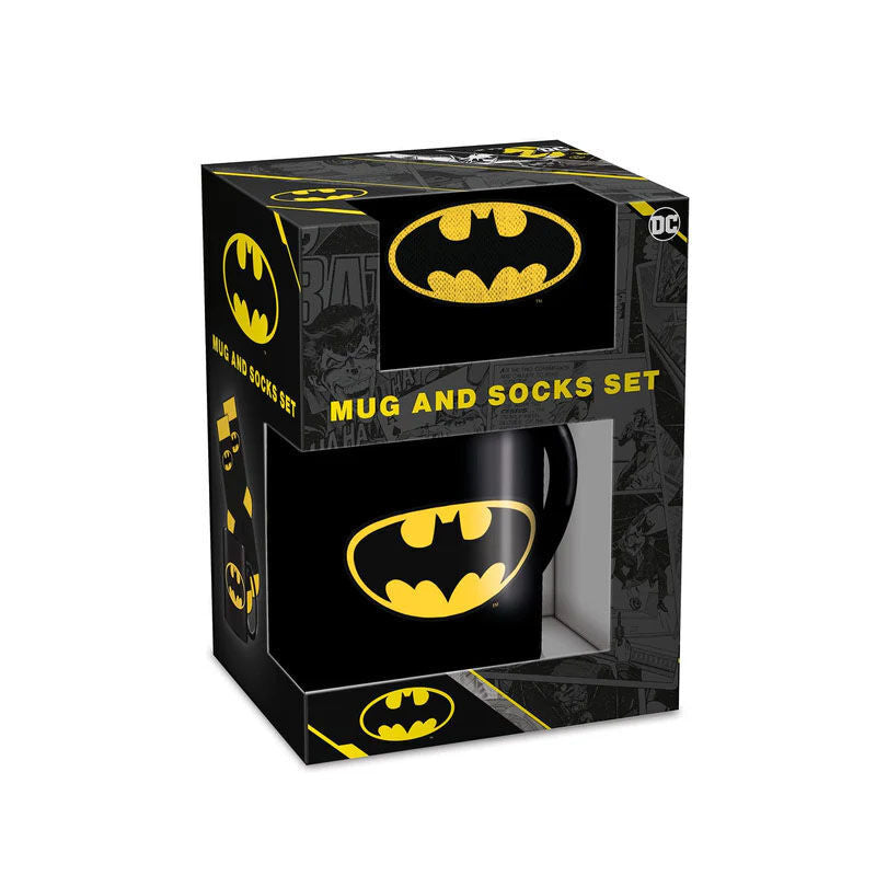 DC Comics Batman Logomugg och Strumpor Set