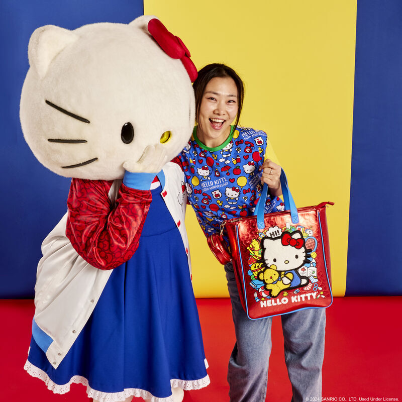 Loungefly Hello Kitty 50-årsjubileum Tote-väska med Myntväska