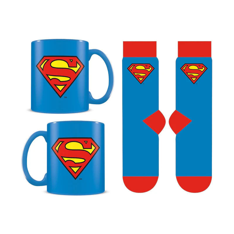 DC Comics Superman Logomugg och Strumpor Set