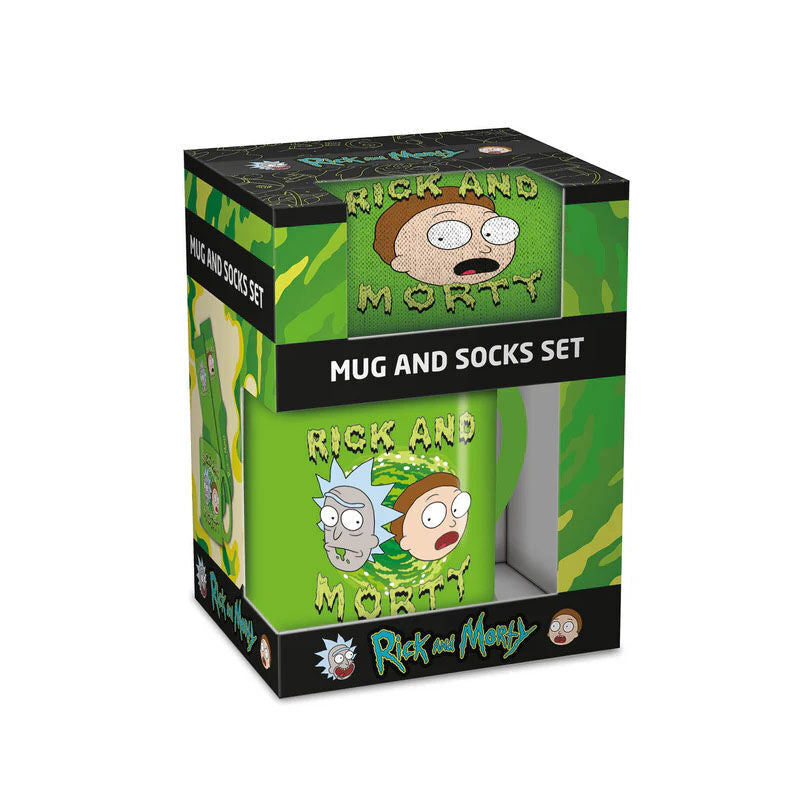 Rick & Morty Mug och Strumpor Set - Perfekt Present för Fans