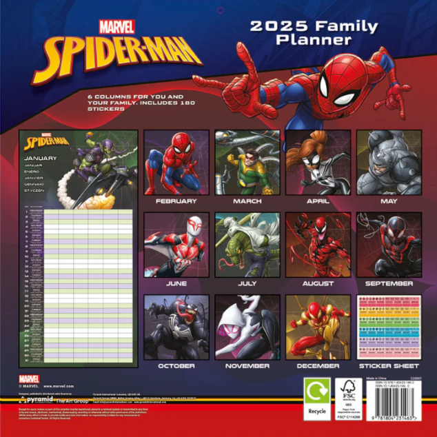 Marvel Spiderman Familjeplaneringskalender