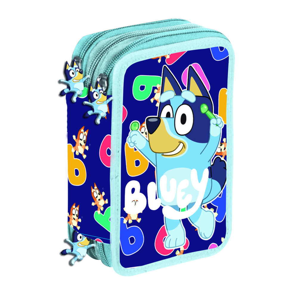 Bluey Miniplay triple pencil case