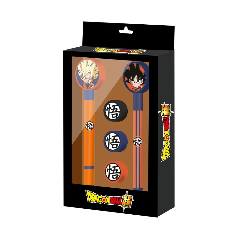 Dragon Ball Super Set: Pen, Blyertspenna och 3 Radergummin