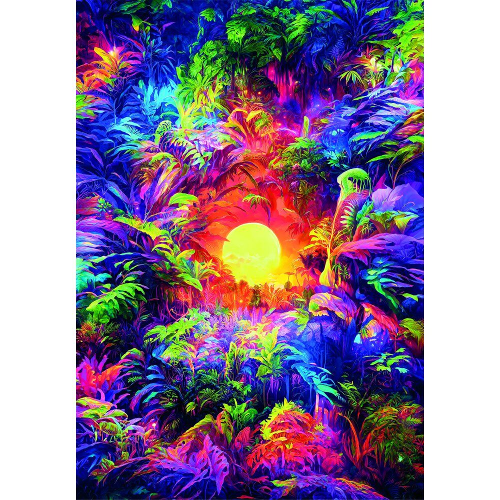 Color Boom Psychedelic Jungle Sunrise pussel 500 bitar