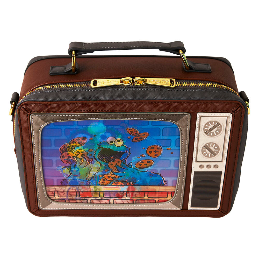 Loungefly Sesame Street Retro TV Lenticular Axelremsväska