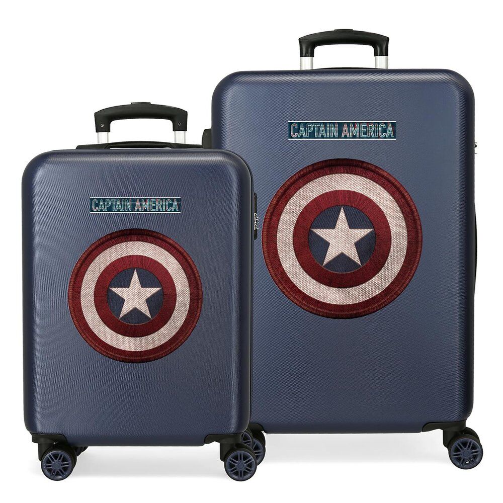Marvel Captain America ABS pack 2 Ryggsäck med Hjul Suitcases