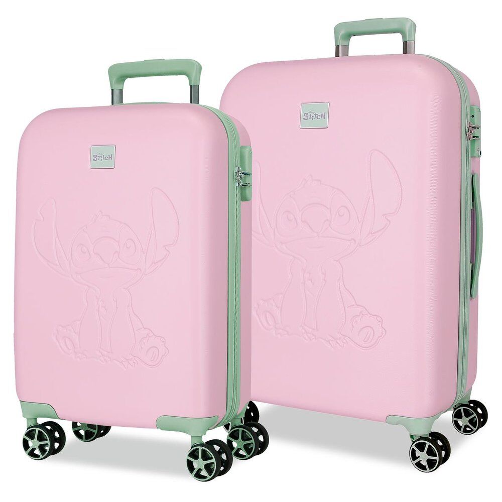 Disney Stitch Mauve ABS pack 2 Ryggsäck med Hjul Suitcases