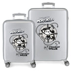 Disney Minnie Steamboat Joyful ABS Pack 2 Ryggsäck med Hjul Resväskor