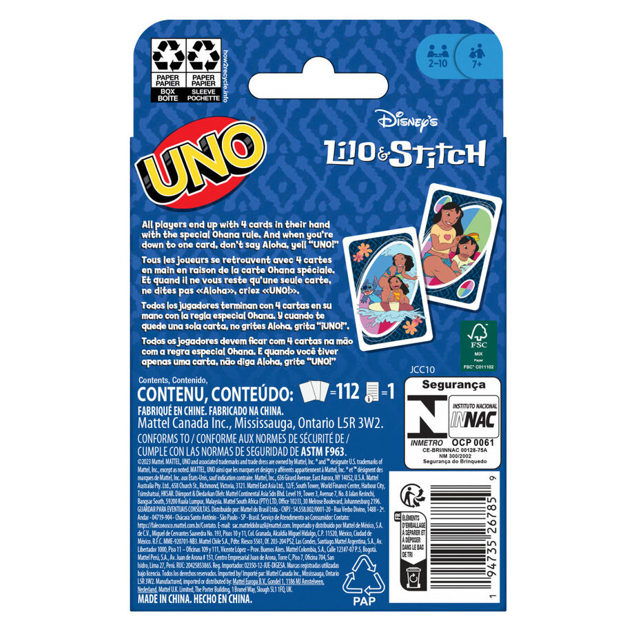 UNO Lilo & Stitch Disney Kortspel