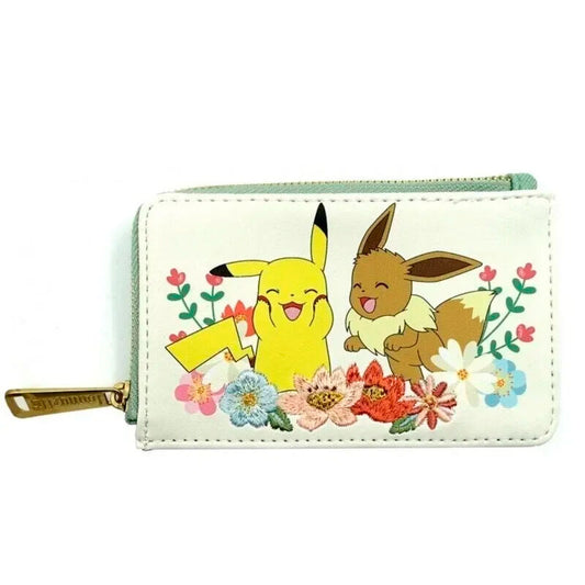 Loungefly Pikachu & Eevee Floral Kortfodral