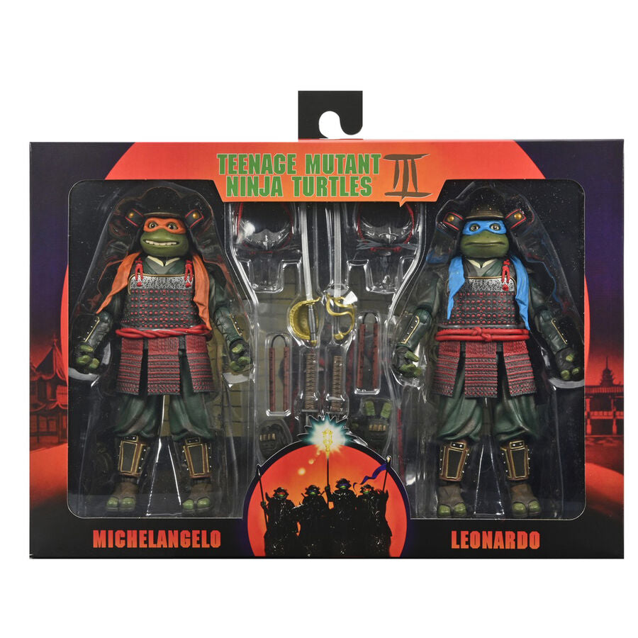 Ninja Turtles 3 Teenage Mutant Leonardo & Michelangelo pack 2 figurer 18 cm
