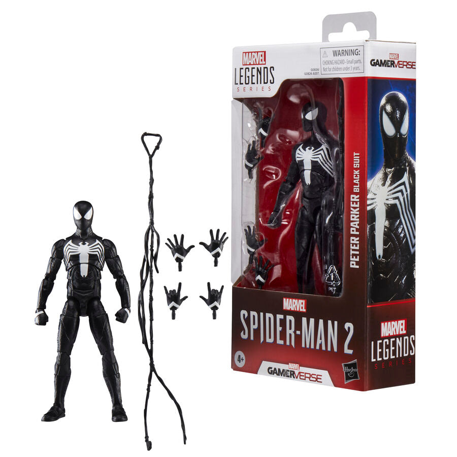 Marvel Legends Spider-Man 2 Peter Parker Black Suit Figur 15cm