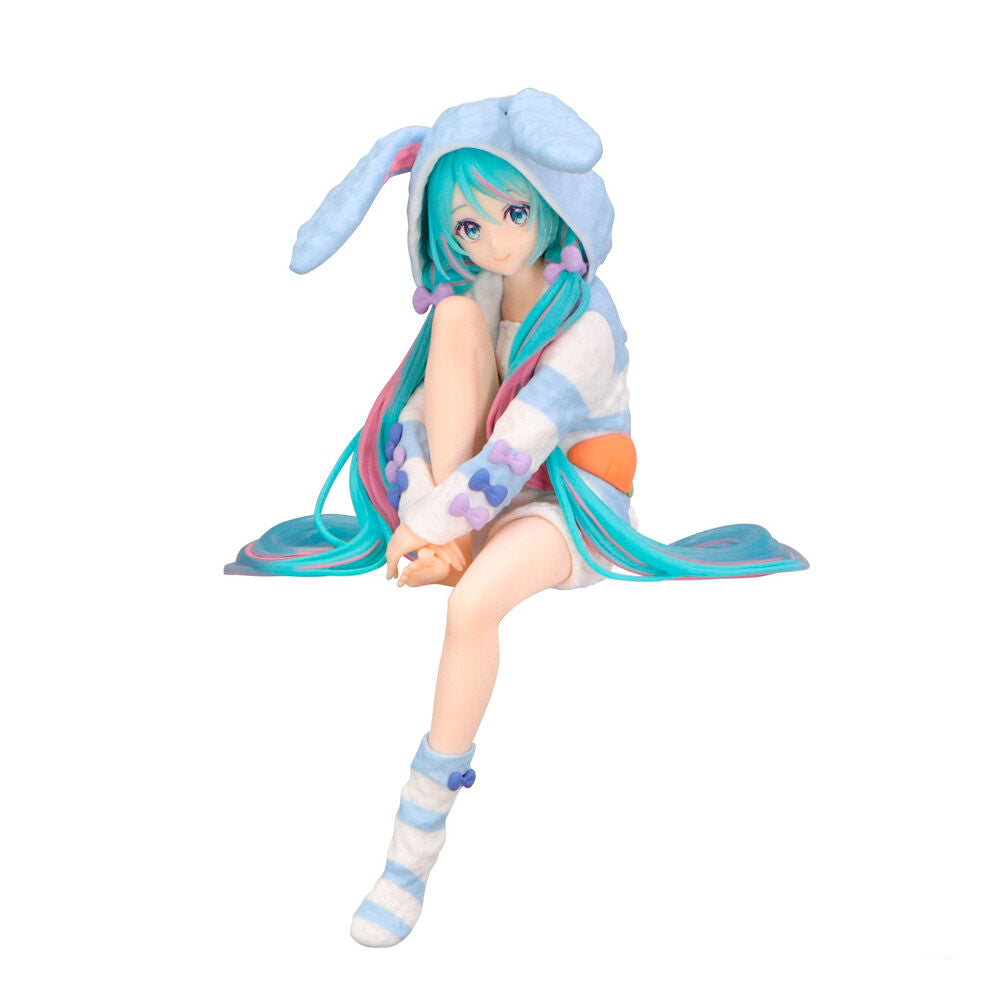 Hatsune Miku Miku Rabbit Ear Hood Pajama Noodle Stopper Figur 14cm
