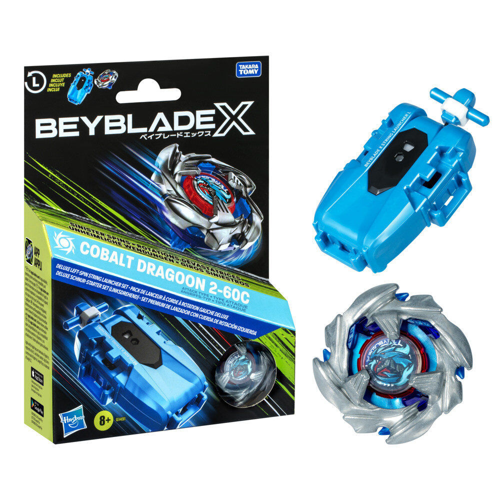 Beyblade X Cobalt Dragoon 2-60C Premium Set med Launcher och Top