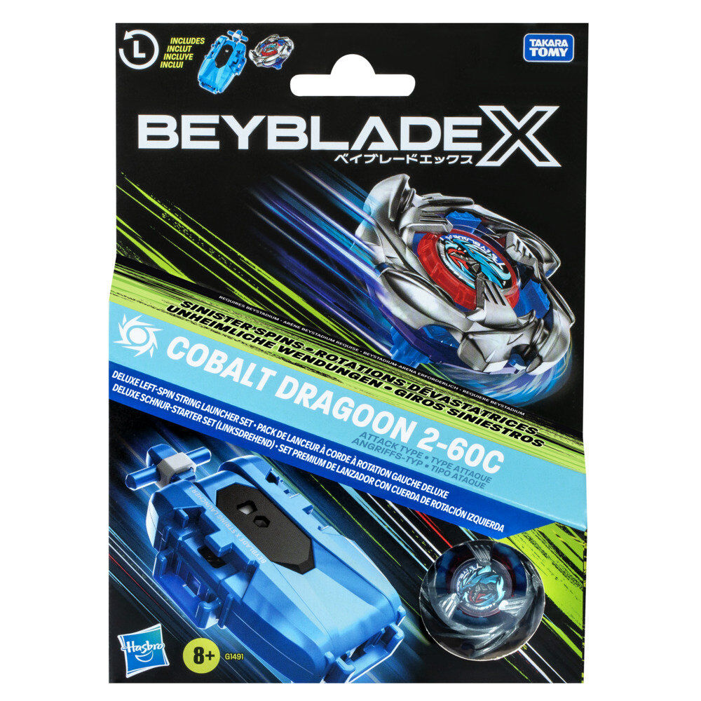 Beyblade X Cobalt Dragoon 2-60C Premium Set med Launcher och Top