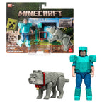Minecraft The Movie Steve & Wolf Set - 2 Figurer