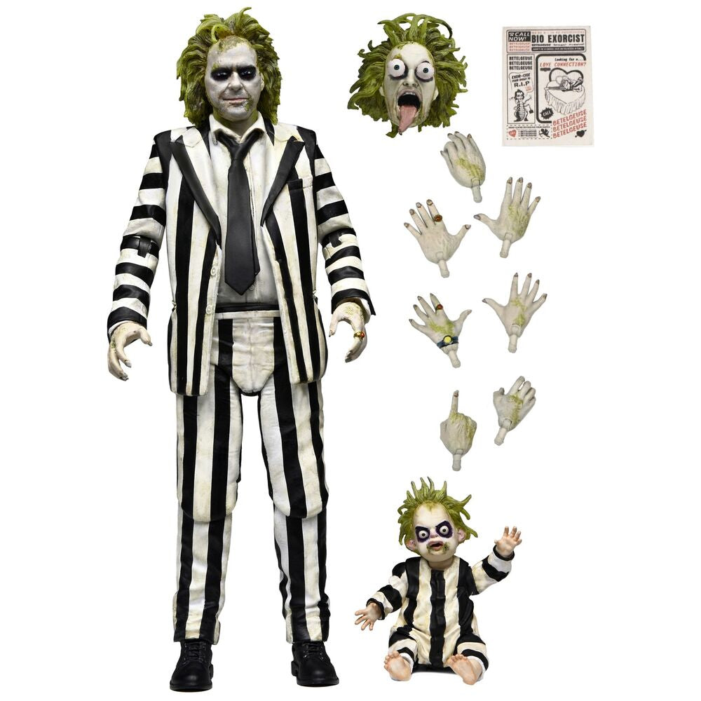 Beetlejuice - Beetlejuice Randig Kostym Ultimate Figur 18cm