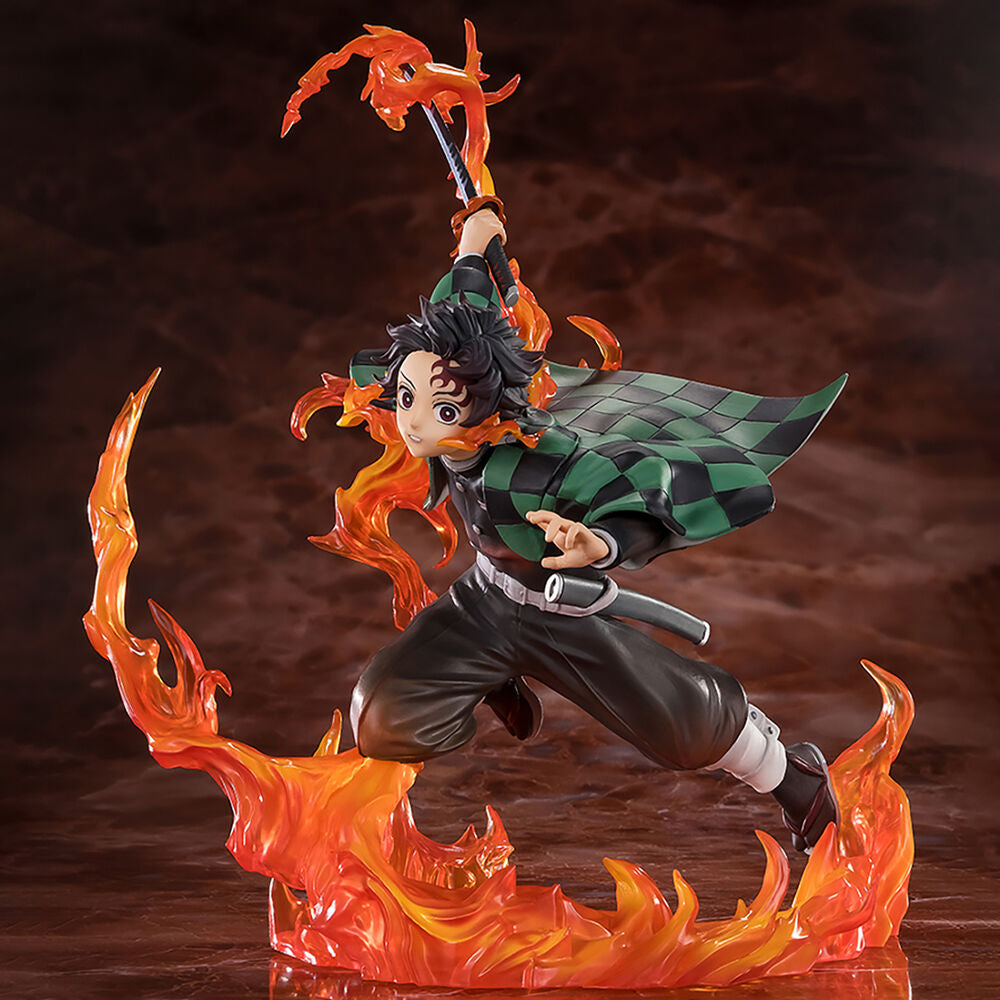 Demon Slayer Kimetsu no Yaiba Tanjiro Kamado Kyojuro Rengoku Sword Guard Figur 19,5cm
