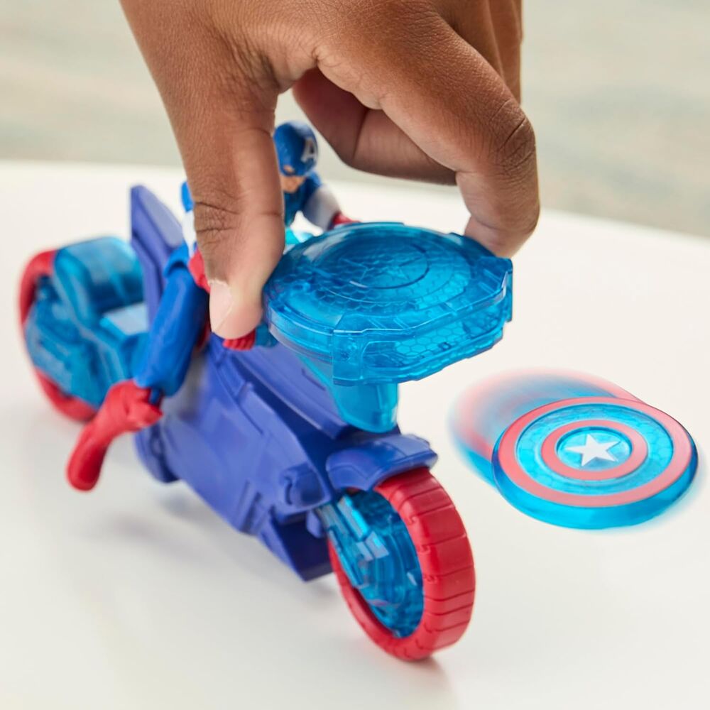 Marvel Avengers Motorbike Shield Thrower med Captain America Figur