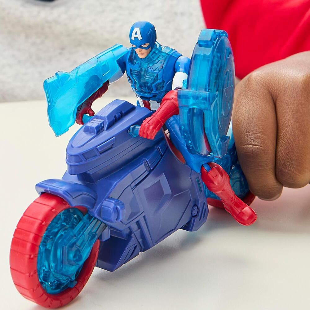 Marvel Avengers Motorbike Shield Thrower med Captain America Figur