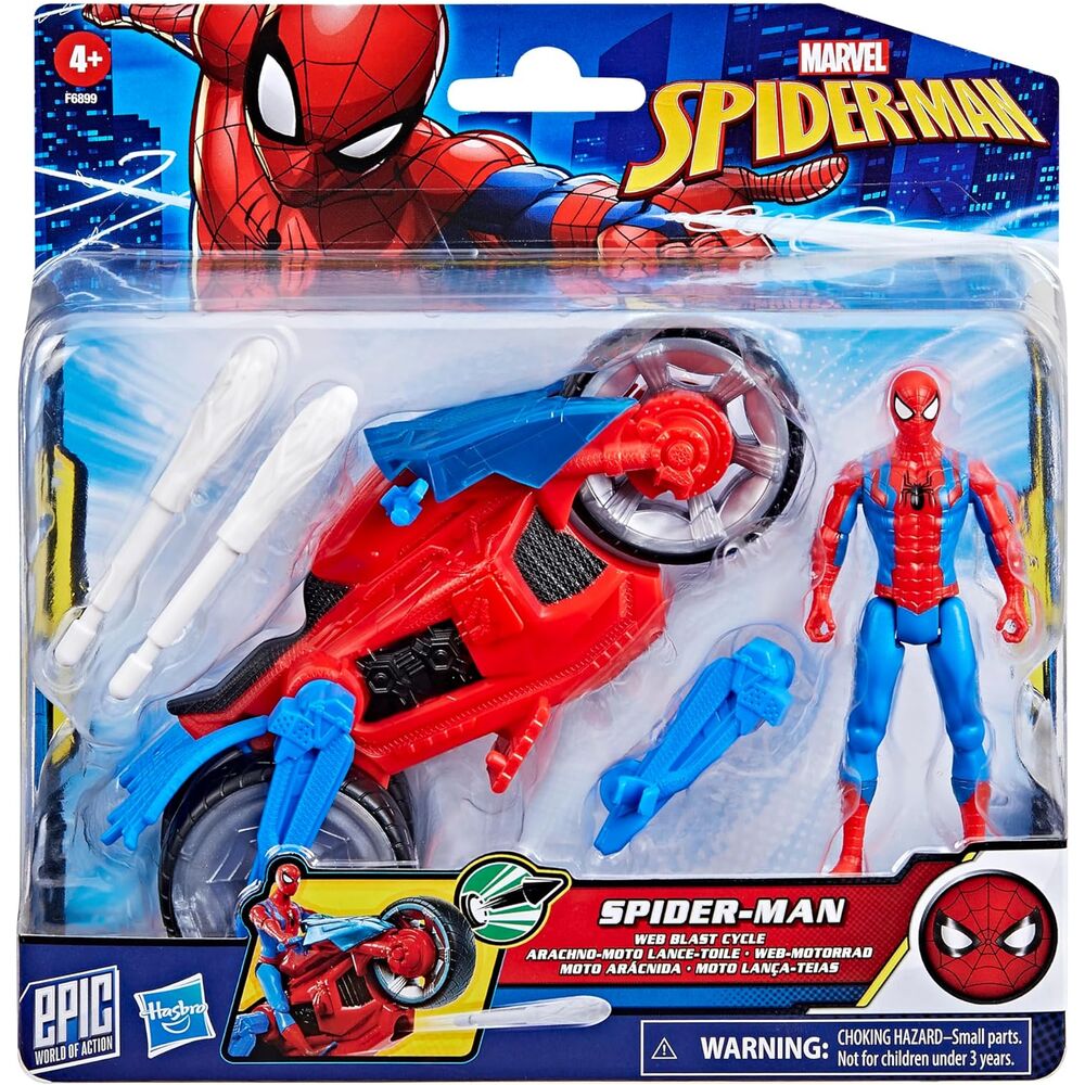 Marvel Spider-Man Epic World of Action Arachnid Motorbike + Spiderman figur