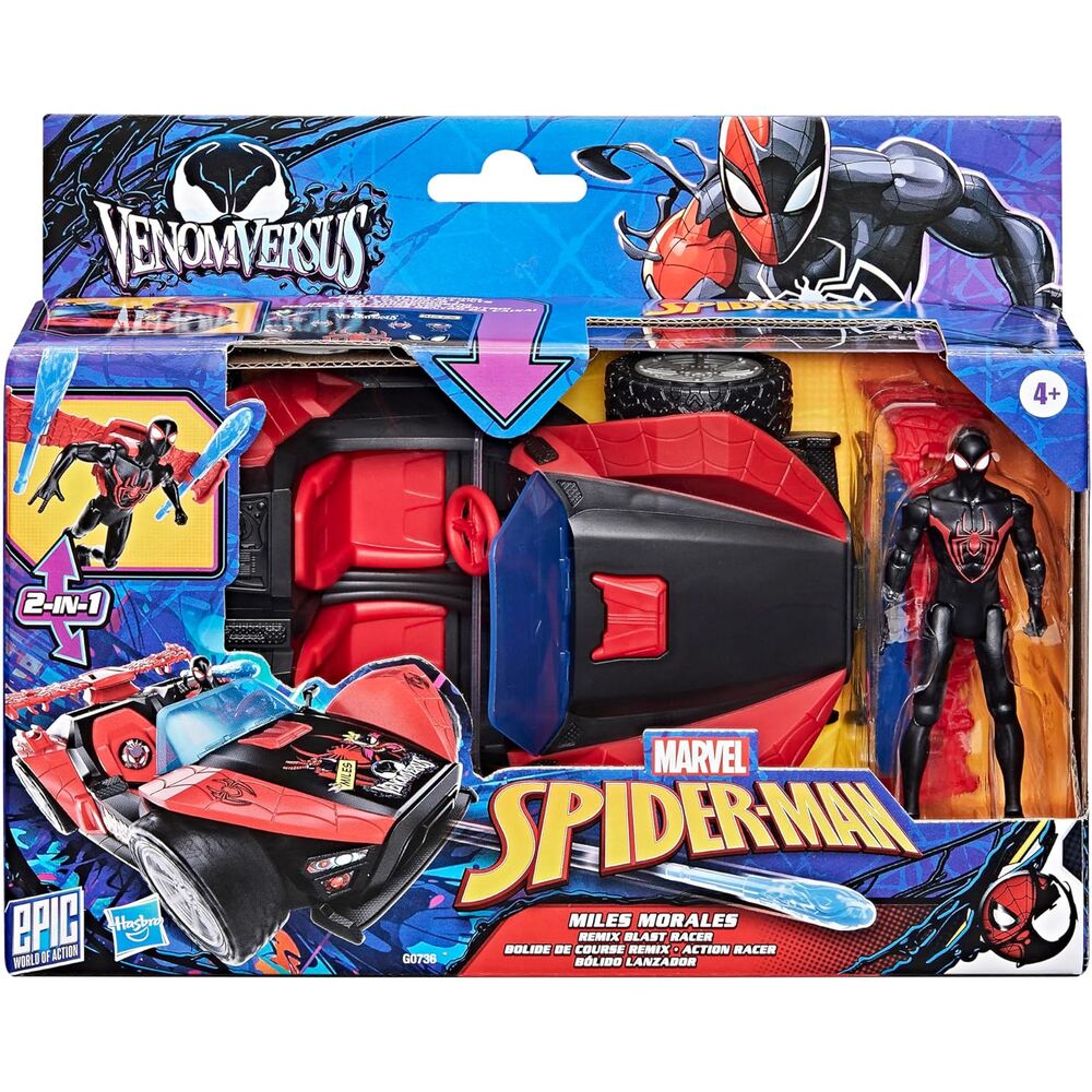 Marvel Spider-Man Venom Versus Launcher Bil med Miles Morales Figur