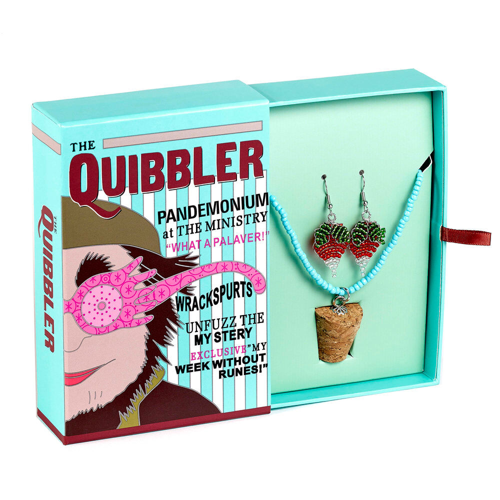 Harry Potter Luna Lovegood Quibbler örhängen + halsband