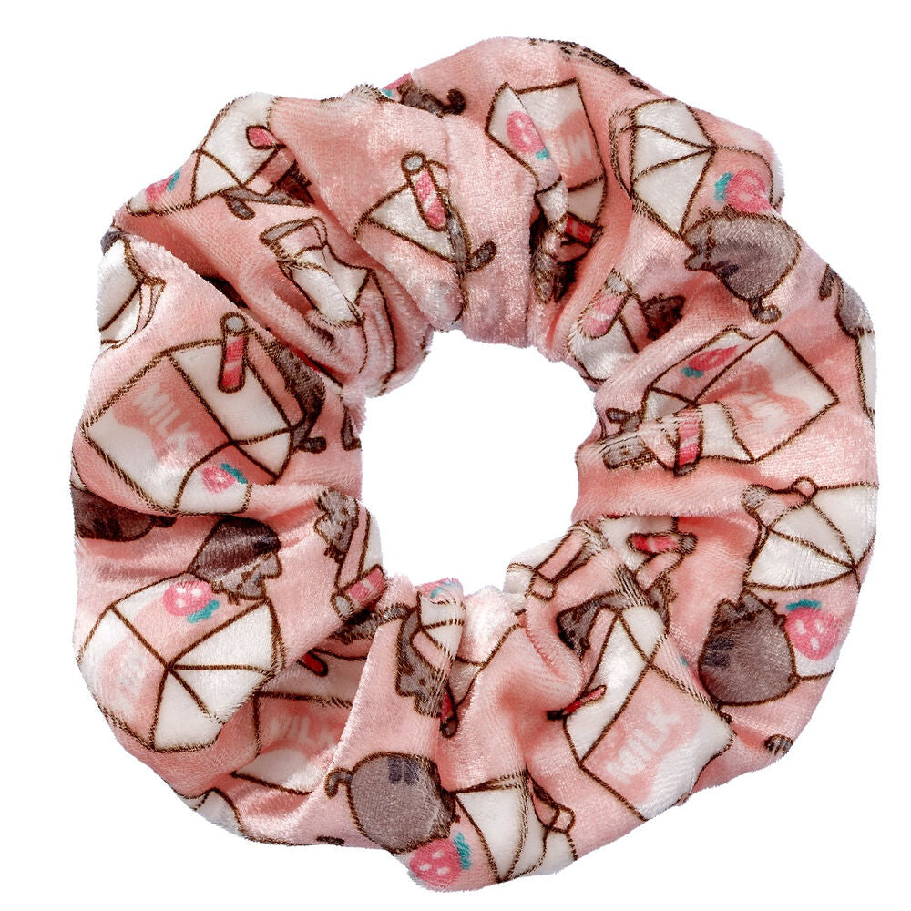 Pusheen Strawberry Milk Scrunchie