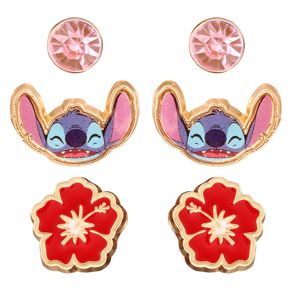 Disney Stitch Set - 3 Par Örhängen