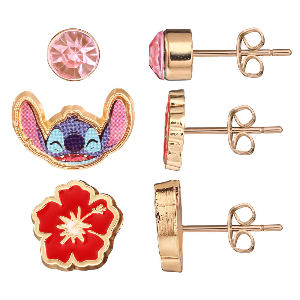 Disney Stitch Set - 3 Par Örhängen