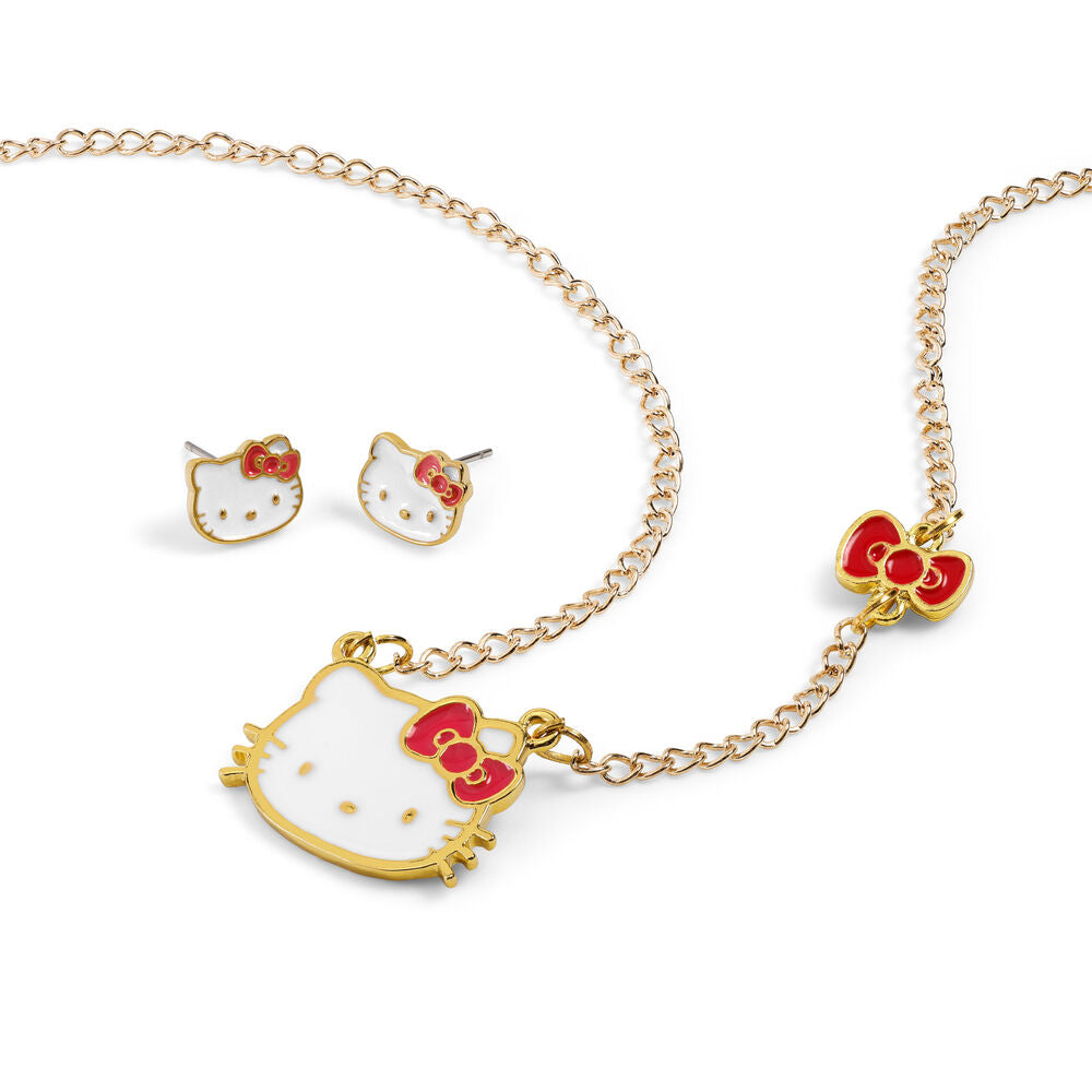 Hello Kitty Halsband och Örhängen Set
