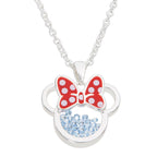 Disney Minnie December Halsband i Silver med Flytande Sten