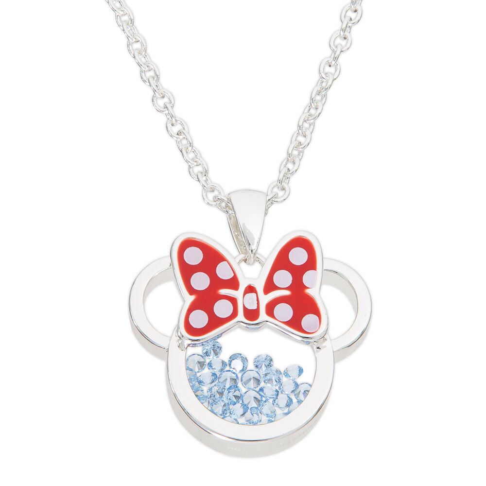 Disney Minnie December Halsband i Silver med Flytande Sten