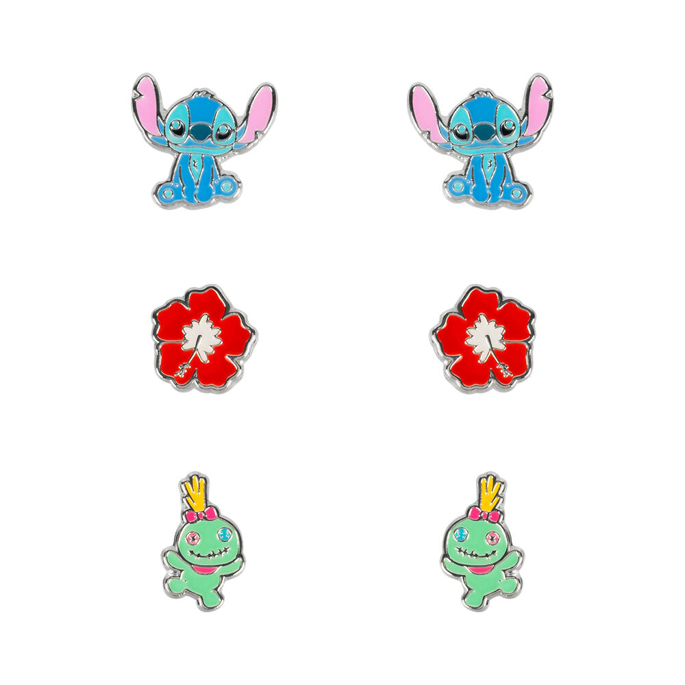 Disney Stitch Örhängen Set - 3 par i silver