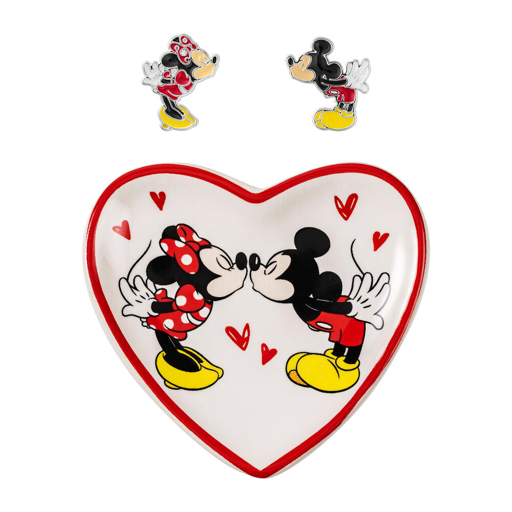 Disney Mickey & Minnie Örhängen med Smyckesfat