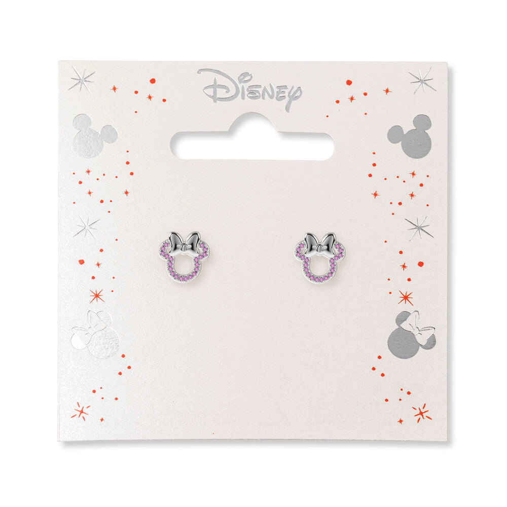Disney Minnie Örhängen med Rosa Stenar