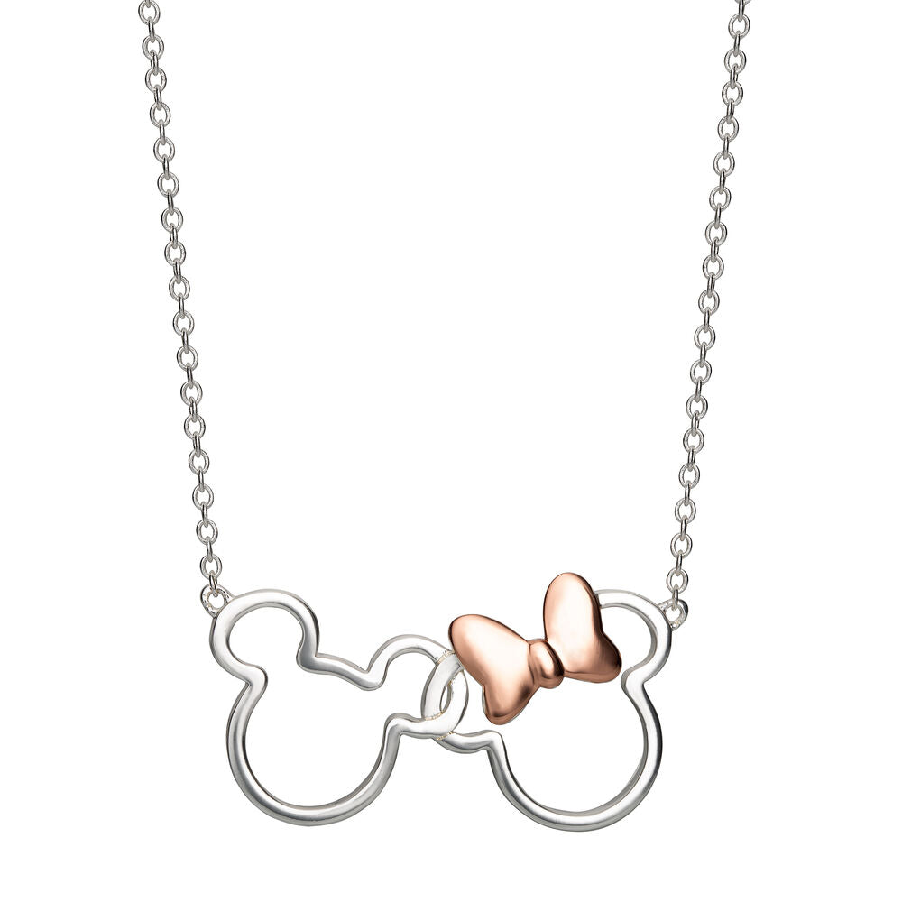 Disney Mickey & Minnie Halsband i Silver