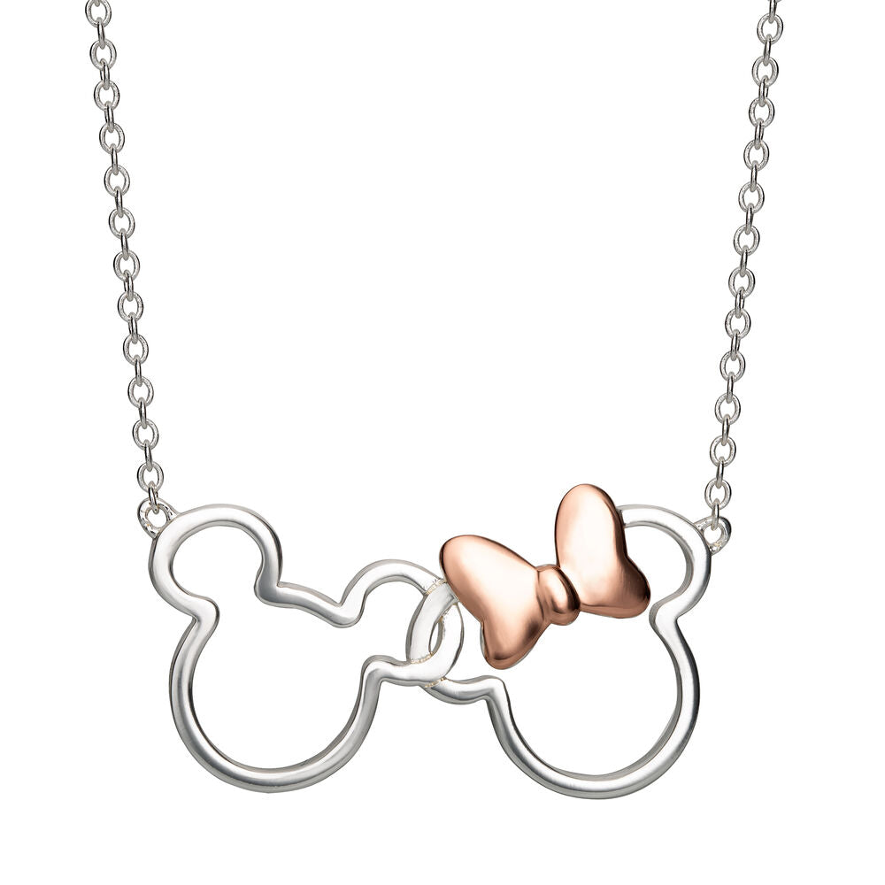 Disney Mickey & Minnie Halsband i Silver