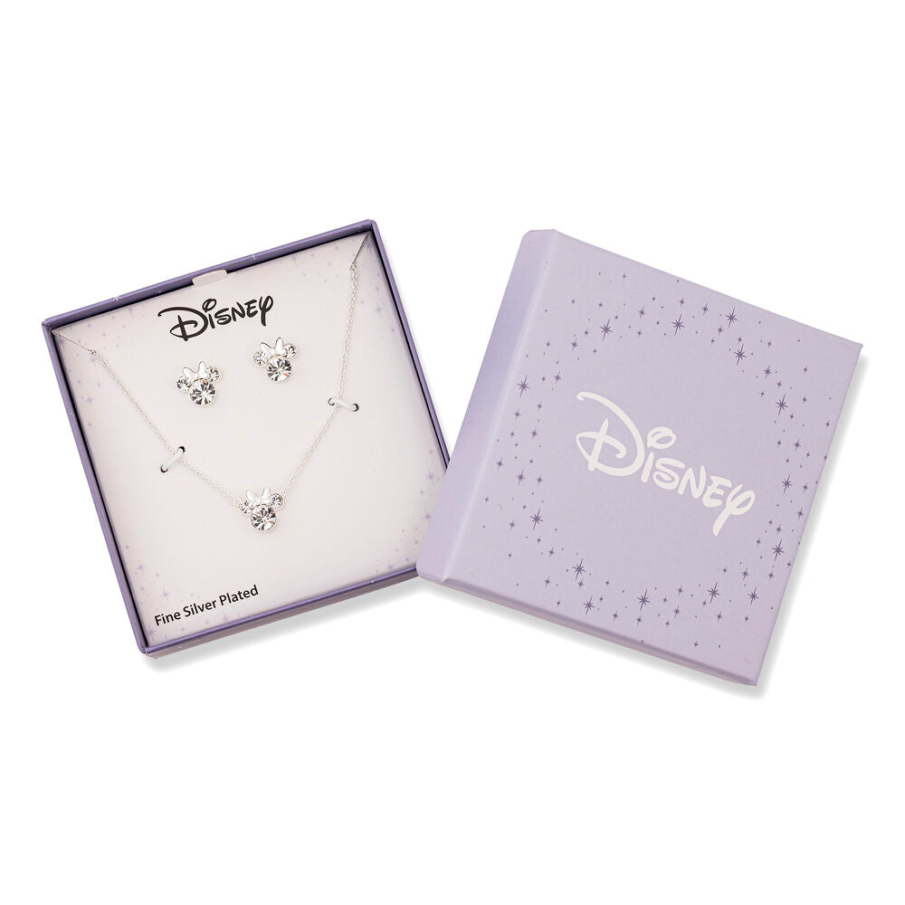 Disney Minnie Set Halsband och Örhängen i Silver