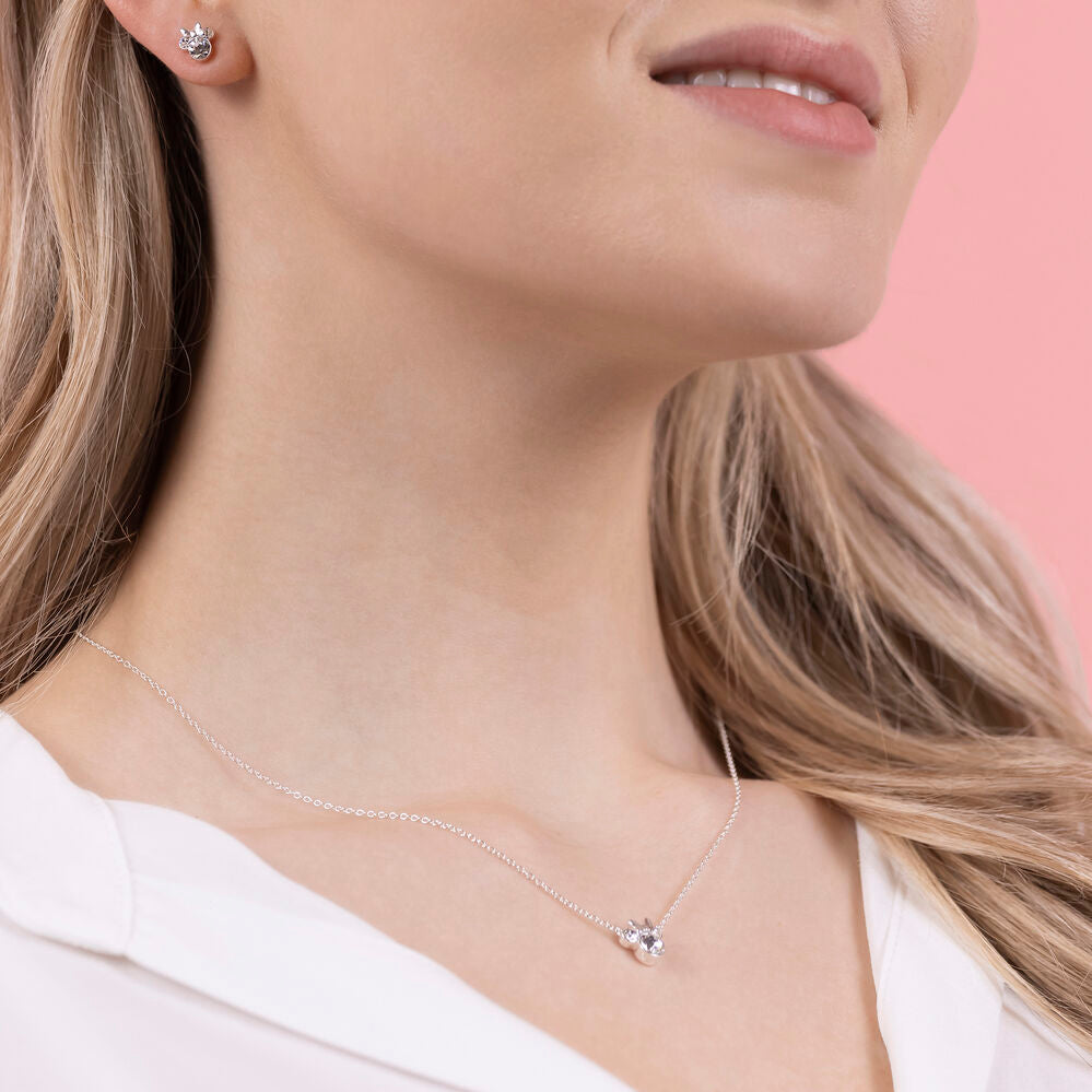 Disney Minnie Set Halsband och Örhängen i Silver