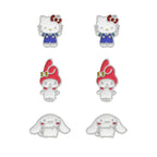 Hello Kitty & Friends Örhängen - Set med 3 Par Silver