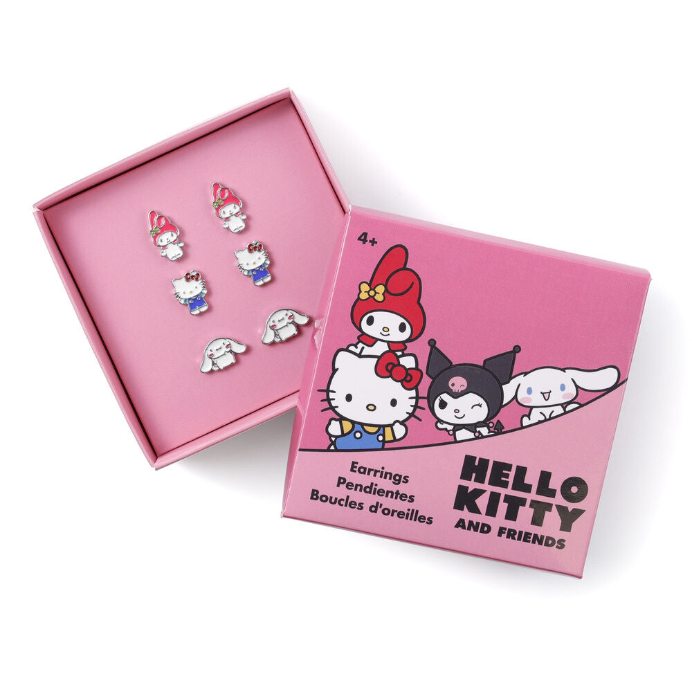 Hello Kitty & Friends Örhängen - Set med 3 Par Silver