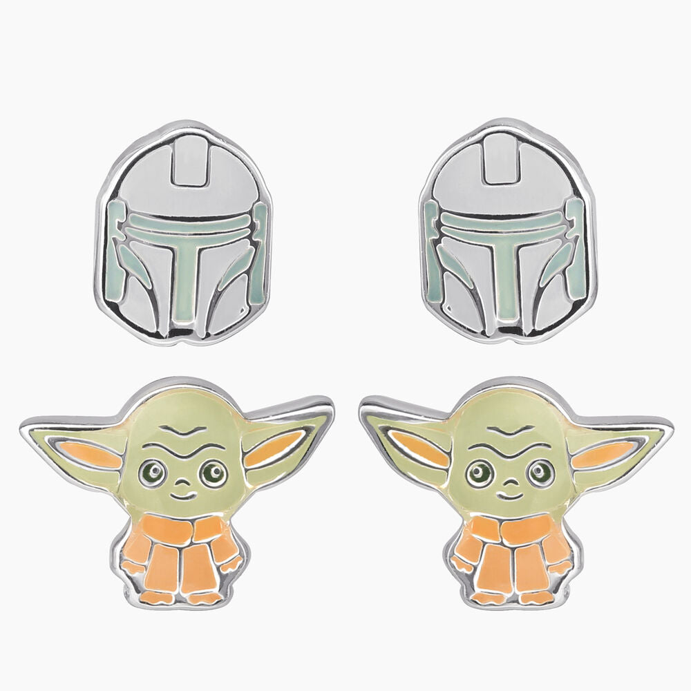 Star Wars The Mandalorian Grogu Set - 2 par örhängen i silver