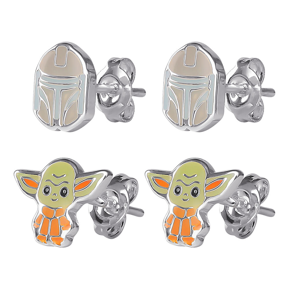 Star Wars The Mandalorian Grogu Set - 2 par örhängen i silver