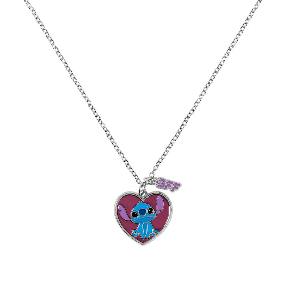 Disney Angel & Stitch Set - 2 Hjärta Formade Halsband
