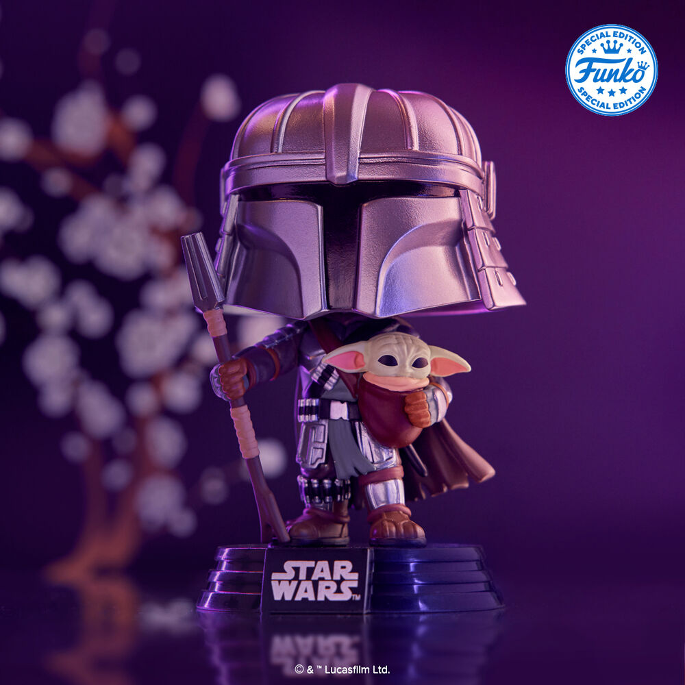 POP! Figur Star Wars Impressions Mandalorian med Grogu - Exklusiv